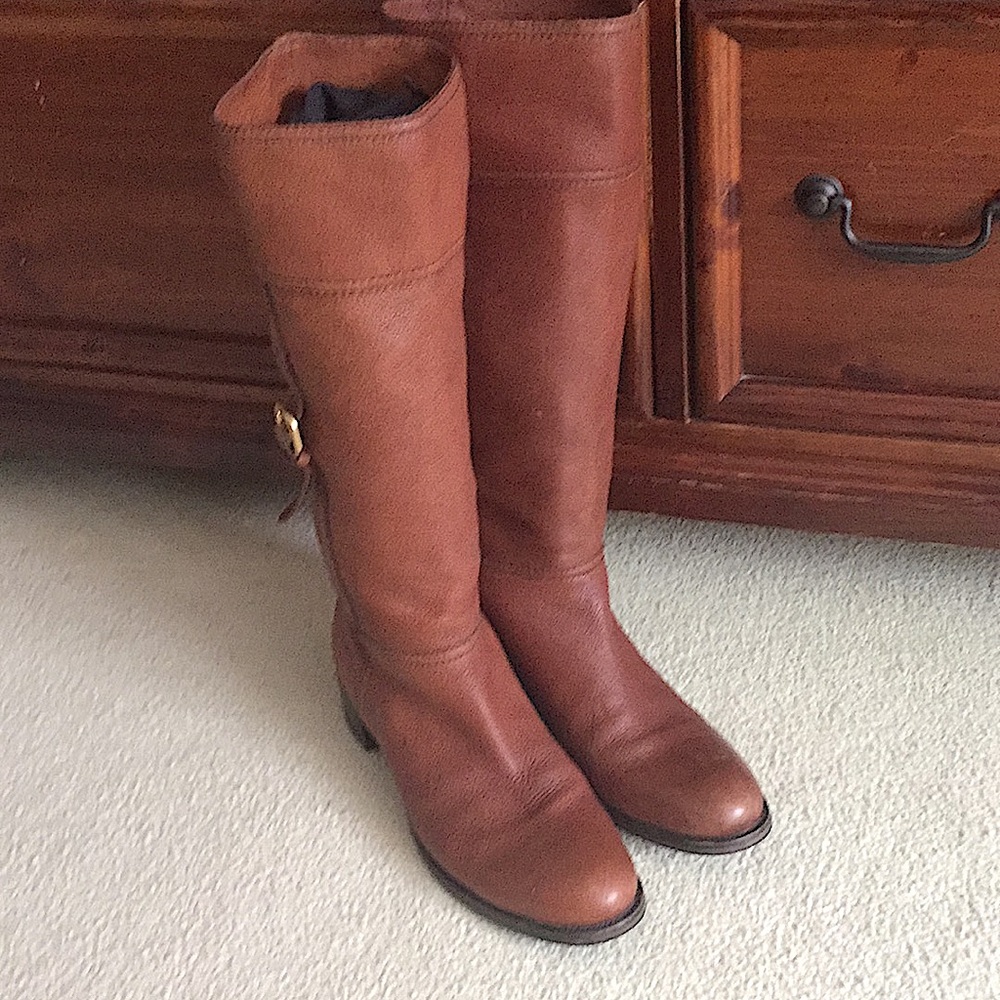 Prada Leather Knee High Riding Style Boots EUC Classic Timeless  Size 9.5